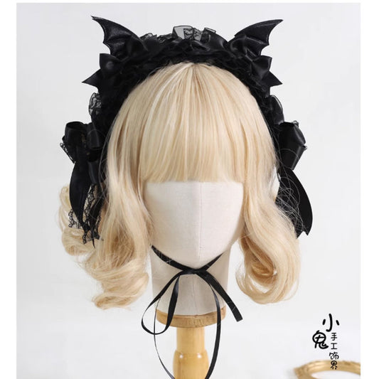 Dark Lolita Gothic Wings Devil Hairband Hairpin