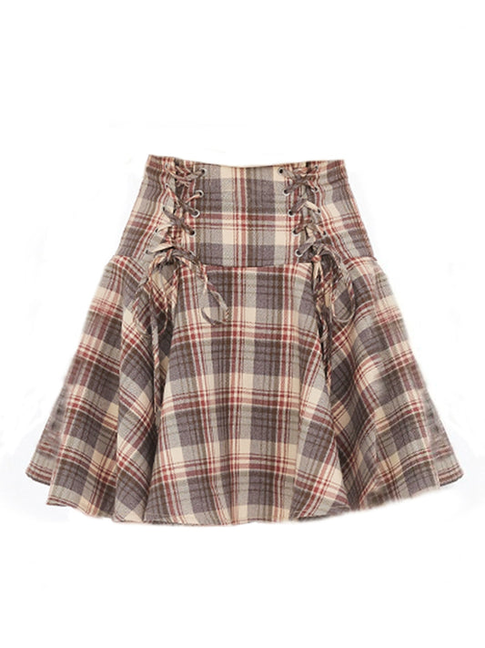 American College High-Waist Pleated A-Line Skirt