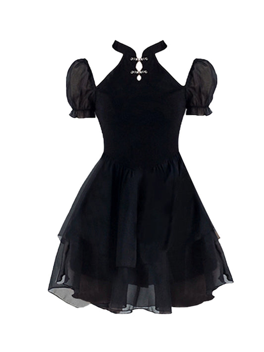 Dark Wind Luxury Birthday Puffy Dark Dress