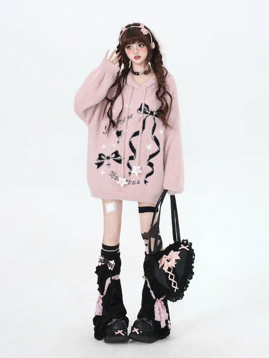 Pink Sweet Bow Hooded Sweater