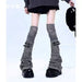 Love leather buckle gray white horn + gray over-the-knee socks