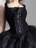 Gothic Court-Style Corset Over Black Goth