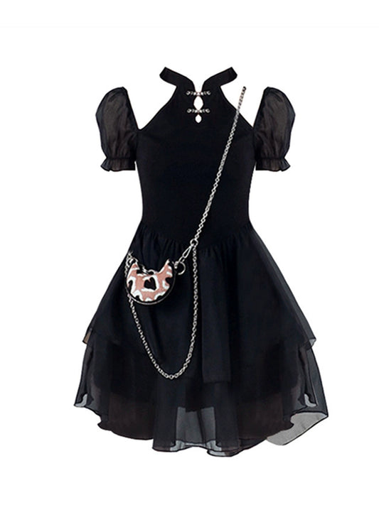 Dark Wind Luxury Birthday Puffy Dark Dress