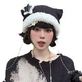 Y2K Yabi Style Cat Ear Knit Beanie