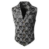 Men Paisley Suit Victorian Vest Steampunk Gothic Waistcoat Floral Vampire Tuxedo Renaissance Goth