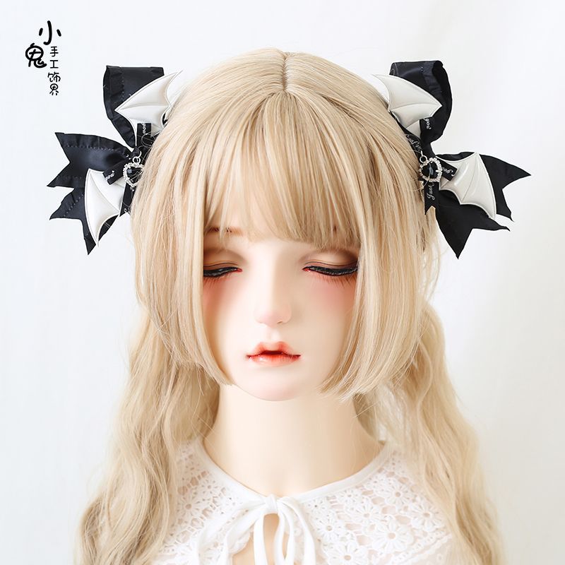 Original wings Lolita dark doll double ponytail hair ornament hot girl goth chain bud series mass production pair hairpin