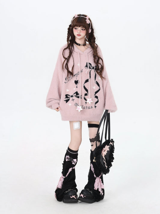 Pink Sweet Bow Hooded Sweater