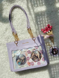 Cute Ita Bag Shoulder & Crossbody Style Everyday Ita bag With Strap - Cosplay Purse Window Bag Pin Display Girly Yellow Black White Purple